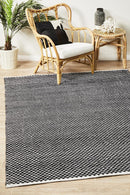 Spirit Finn Flat Woven Triangles Black Rug