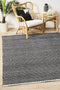 Spirit Finn Flat Woven Triangles Black Rug