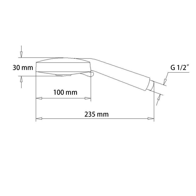 Chrome 5 Function Round Hand held Shower Only 235mm*100mm