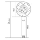 Chrome 5 Function Round ABS Hand Held Shower With 1.5m Water Hose