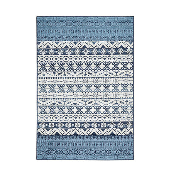 Ocean Power Loomed White Blue Rug