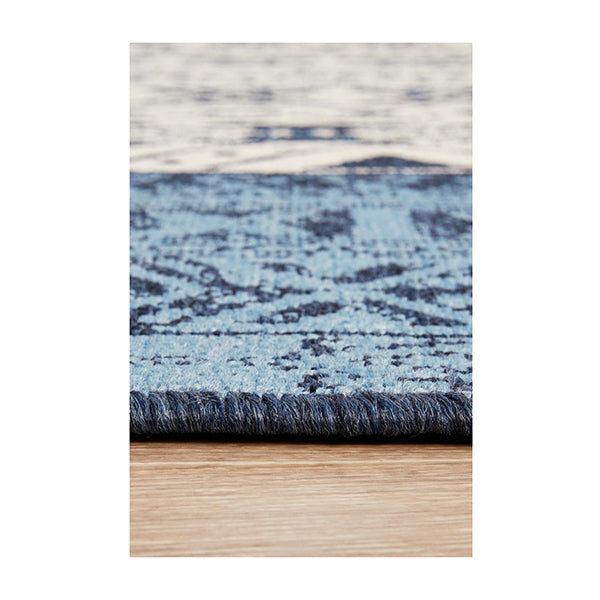 Ocean Power Loomed White Blue Rug