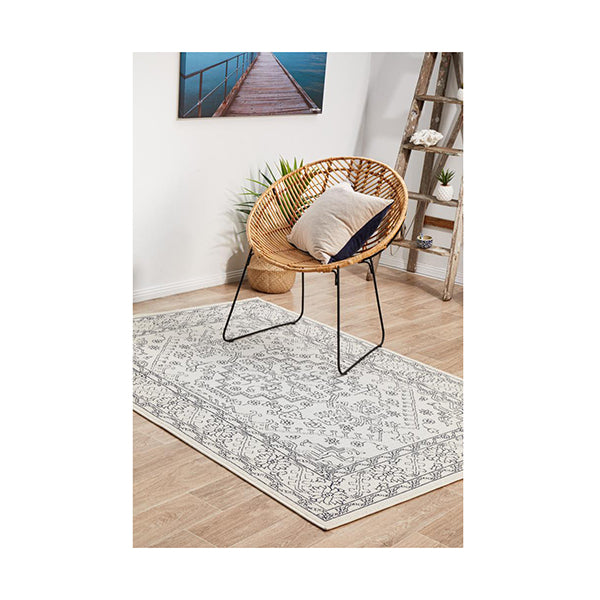 Ocean Power Loomed White Rug