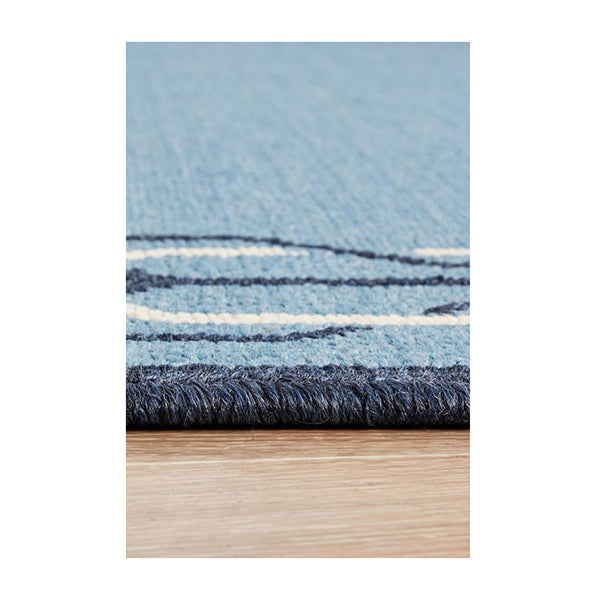 Ocean Power Loomed Blue Rug
