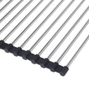 Stainless Steel Sink Kitchen Dish Drainer Foldable Drying Rack Roll up