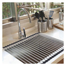 Stainless Steel Sink Kitchen Dish Drainer Foldable Drying Rack Roll up