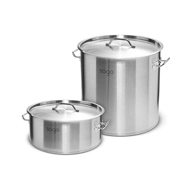 Soga 23L Wide Stock Pot And 71L Tall Top Grade Thick Stainless Steel