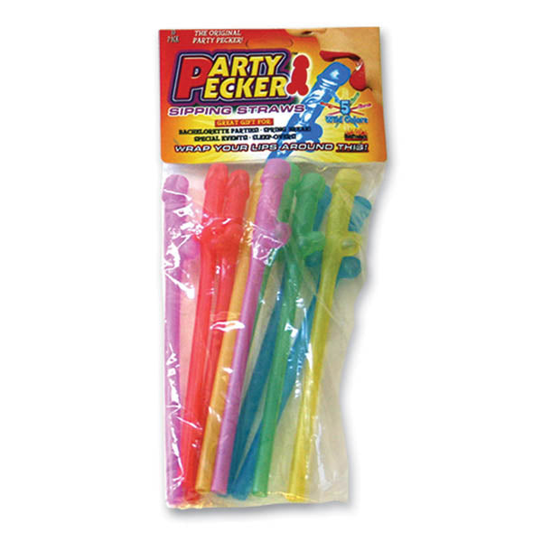 12 Pack Party Pecker Sipping Coloured Dicky Straws