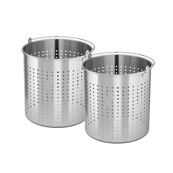 Soga 2X 50L Stainless Steel Perforated Stockpot Basket Strainer