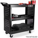 3 Tier Steel Tool Trolley Cart For Workshop Mechanic With Pegboard