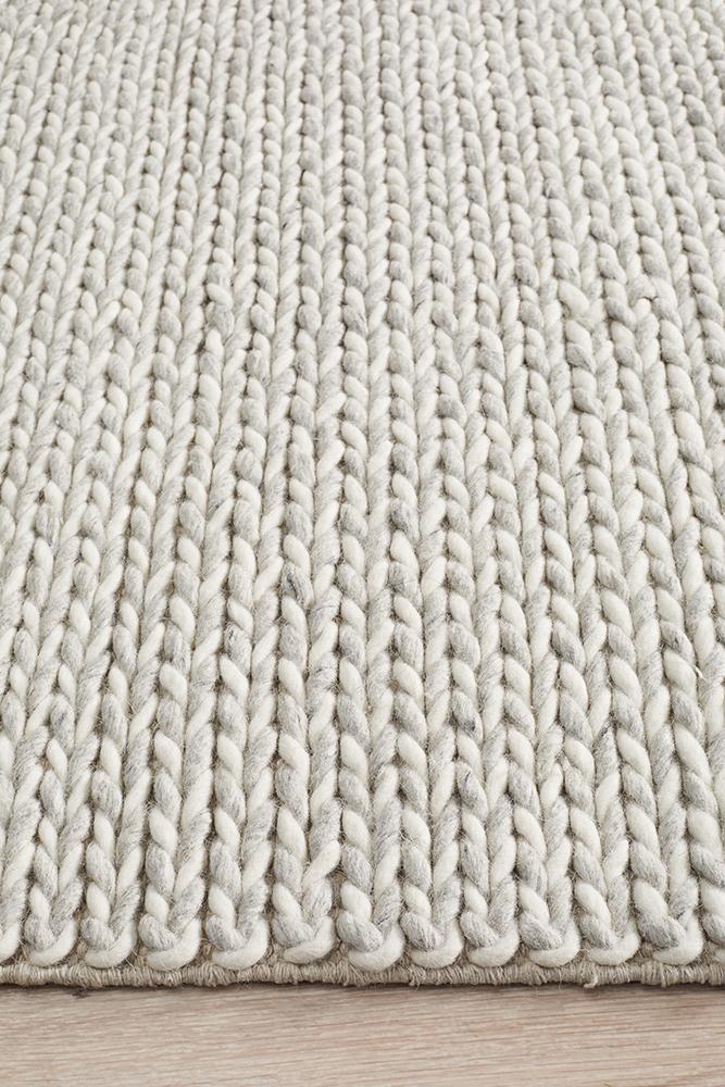 Studio Helena Woven Wool Grey White Rug