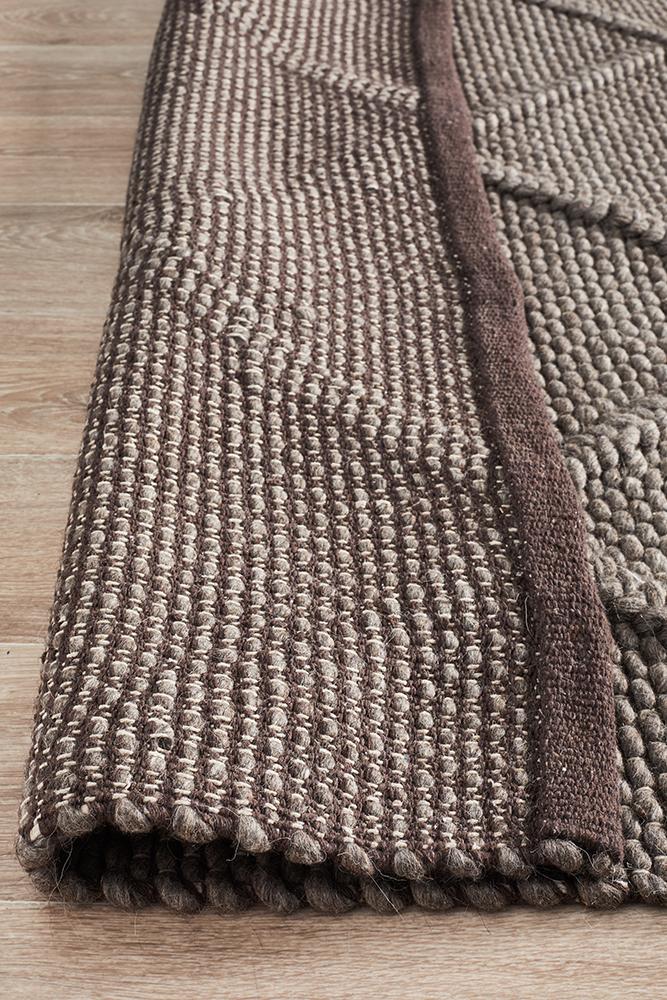 Studio Oberg Wool Diamond Grey Brown Rug