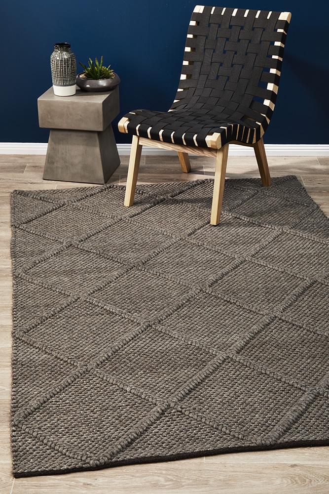 Studio Oberg Wool Diamond Grey Brown Rug