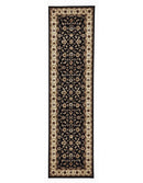 Sydney Collection Classic Rug Black With Ivory Border