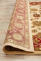 Sydney Collection Classic Rug Ivory With Red Border