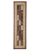 Sydney Collection Traditional Panel Pattern Rug Burgundy