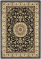 Sydney Collection Medallion Rug Black With Ivory Border