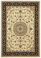 Sydney Collection Medallion Rug Ivory With Black Border