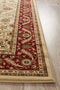 Sydney Collection Medallion Rug Ivory With Red Border