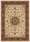 Sydney Collection Medallion Rug Ivory With Red Border