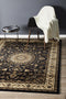 Sydney Collection Medallion Rug Blue With Ivory Border