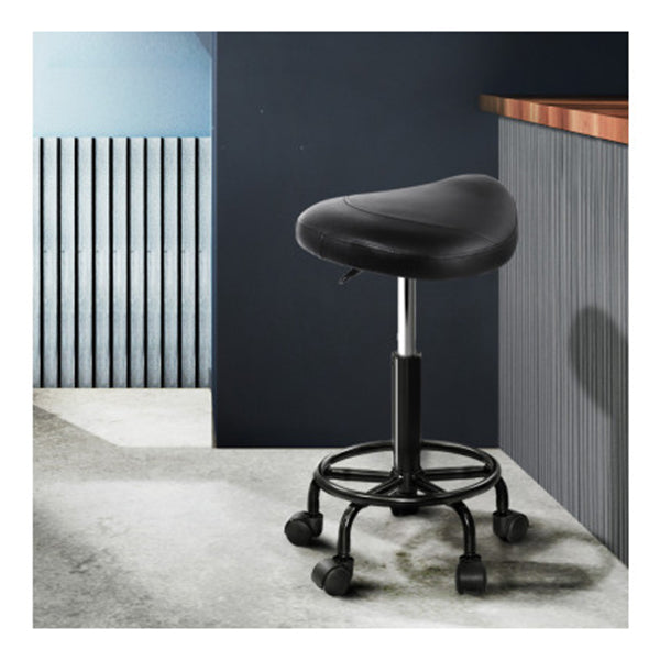 2X Saddle Salon Stool Swivel Chair Barber Hairdress Hydraulic Black