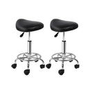 2X Saddle Salon Stool Swivel Chair Barber Hairdress Hydraulic Chrome