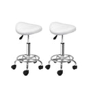 2X Saddle Salon Stool Swivel Chair Barber Hairdress Hydraulic Chrome