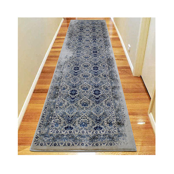 Sahara Grey Hallway Runner Machine Knotted Rug
