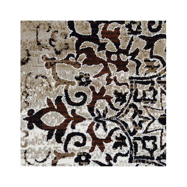 Sahara Stain Resistant Beige Round Rug