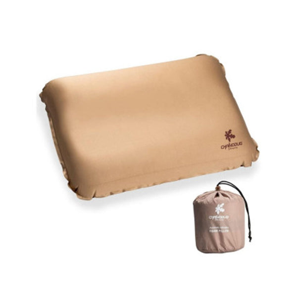 Self Inflating Camping Pillow With Ergonomic 3D Support Gold