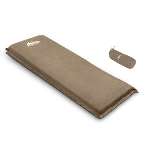 Self Inflating Mattress Joinable Single Size Coffee