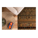 Serape Traditional Oriental Black Rug