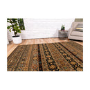 Serape Traditional Oriental Black Rug