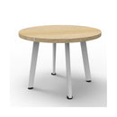 Serenity Coffee Table In White Satin Frame Natural Oak