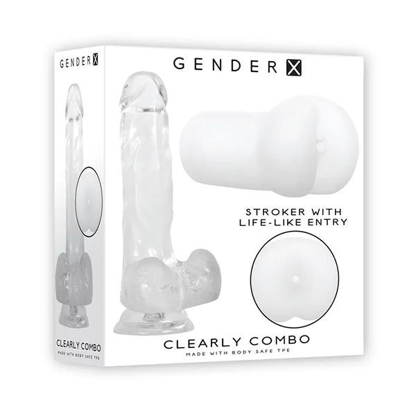 Gender X Clearly Combo Clear Dildo And Masturbator Set
