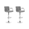 Set Of 2 Bar Stools Gas Lift Swivel Steel And Grey