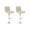 Set Of 2 Beige Pu Leather Gas Lift Bar Stools