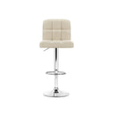 Set Of 2 Beige Pu Leather Gas Lift Bar Stools