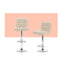 Set Of 2 Beige Pu Leather Gas Lift Bar Stools