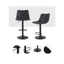 Set Of 2 Black Bar Stools Gas Lift
