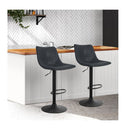 Set Of 2 Black Bar Stools Gas Lift