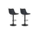 Set Of 2 Black Bar Stools Gas Lift