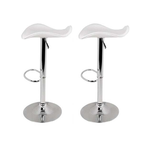 Set Of 2 Gas Lift Bar Stools Leather