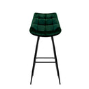 Set Of 2 Green Velvet Bar Stools