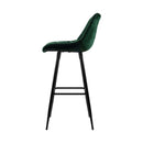 Set Of 2 Green Velvet Bar Stools