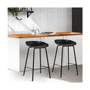Set Of 2 Metal Bar Stools Black