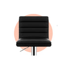 Set Of 2 Pu Leather Bar Stools Padded Line Style Black