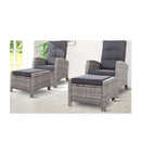 Set Of 2 Sun Lounge Recliner Chair Wicker Lounger Sofa