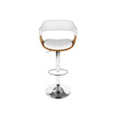 Set Of 2 Wooden Leather Bar Stool